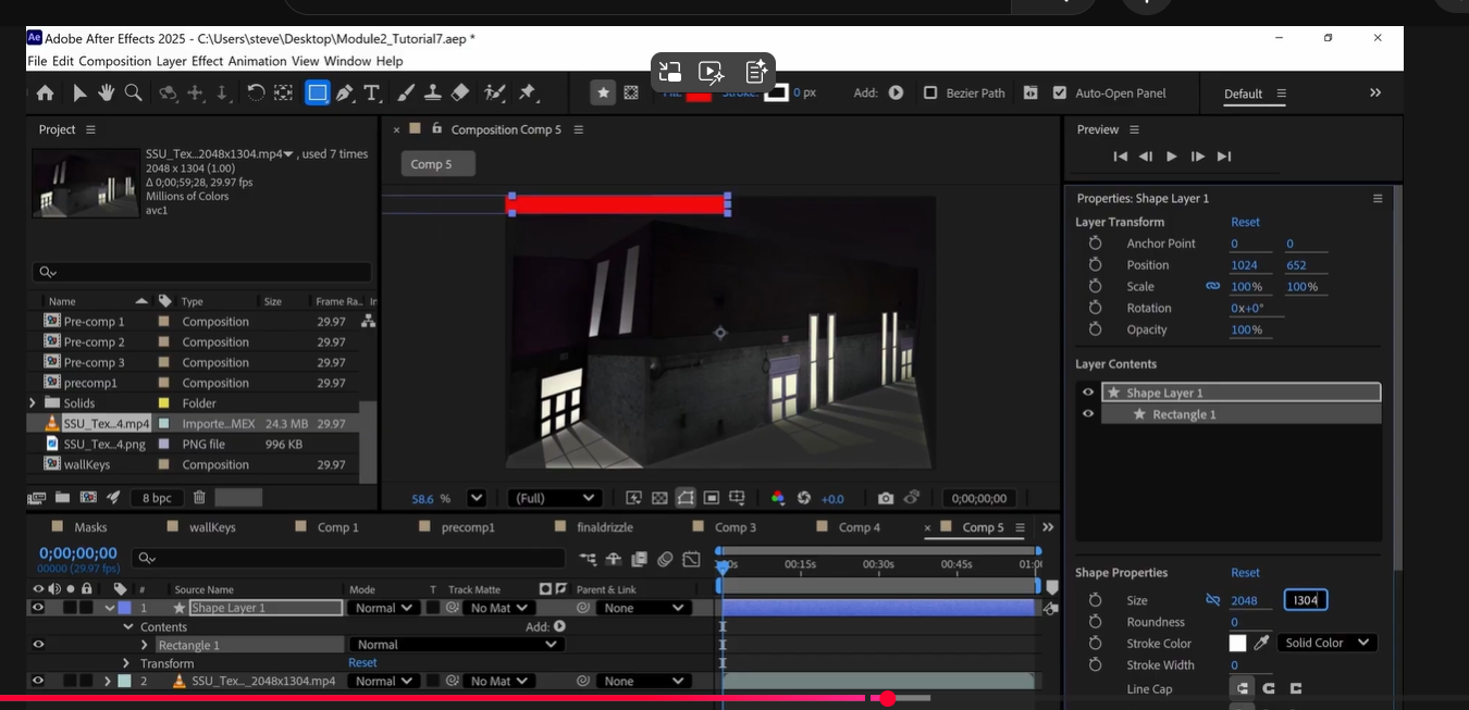Red rectangle on top Wide screen